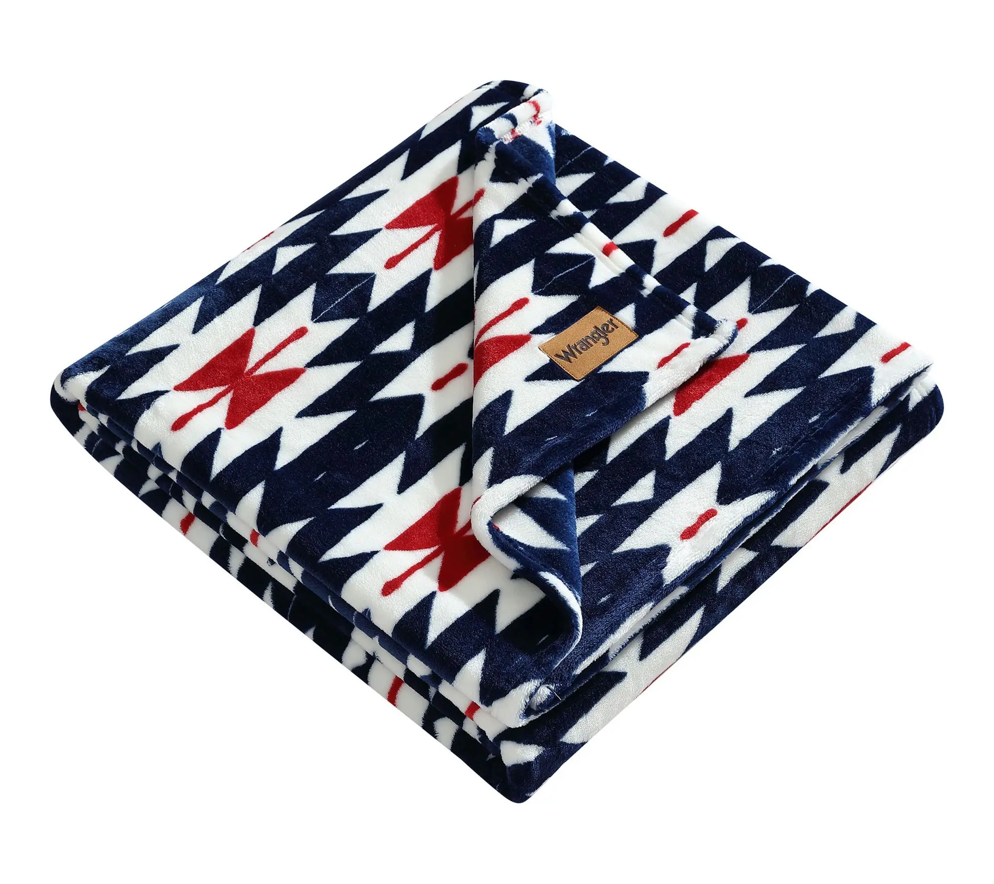 Wrangler Navajo Blue/Red Ultra Plush Fleece 50"X70" Throw