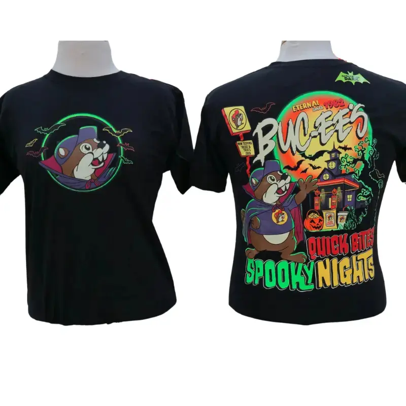 Buc-ee's Halloween 2026 Glow In The Dark T-Shirt – Quick Bites Spooky Nights Unisex Cotton Tee