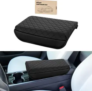 Nilight Center Console Cover Compatible with Tesla Model 3 Tesla Model Y Armrest Cover for Car Vegan Leather Middle Console Cover Car Center Console Cushion Pad (Not Fit for 2024 Tesla Model 3) -Black Seat Foam  dealsforyoudays