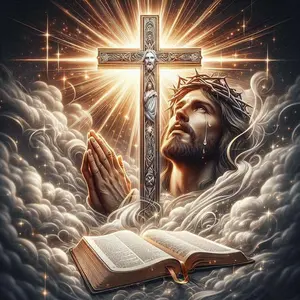 Jesus Cross Pattern DIY Diamond Arts Colorful Painting Kit Without Frame, DIY 5D Diamond Arts Colorful Painting Kit, Wall Art Decor for Home, Diamond Painting Kits