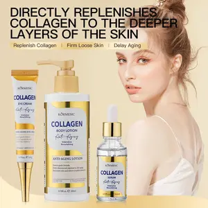 Collagen Skincare Set for Women – 3-in-1 Anti-Aging Eye Cream, Hydrating Face Serum & Moisturizing Body Lotion, Brightening & Firming Skincare Kit for Youthful, Radiant & Glowing Skin