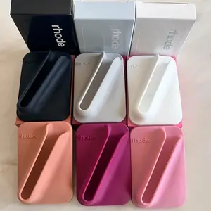 Rhode Snap-On Lip Gloss Holder Case with MagSafe Magnetic Back for Apple iPhone Clean Girl Aesthetic Minimal Soft Silicone Phone Cover