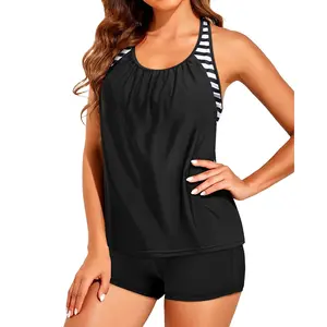 Tempt Me Women Tankini Swimsuits with Shorts - Two Piece Tummy Control Bathing Suit Racerback Sporty Swimwear 2026