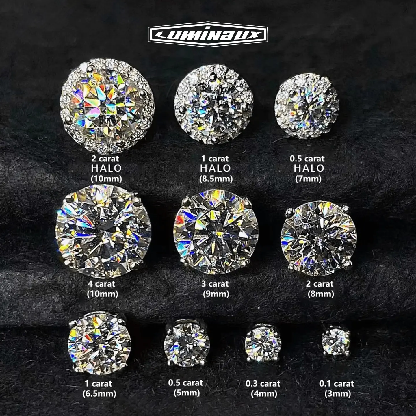 18k Gold-Plated Halo Stud Earrings Lab-Created Moissanite Earring S925 Sterling Silver Moissanite Jewelry Perfect Birthday Mother’s Day Christmas Gift for Men Women Wedding Set
