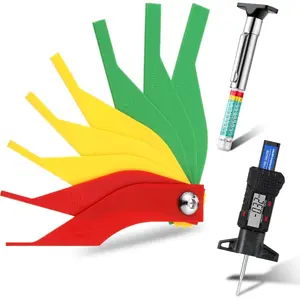 3-in-1 Brake Pad Gauge Tool,Digital Tyre Tread Depth Tester Kit,Professional Color Coded Brake Lining Thickness Feeler Set with Portable Tyre Pressure Pen,Fathersdaygift,Tools & Hardware