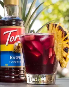 Torani Raspberry Syrup Concentrate for Sodas, Coffee, Mixed Drinks - 750 ML Bottle - Natural