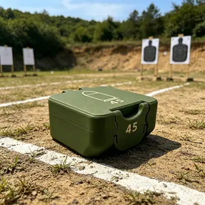 Mini Ammunition Storage Box for 25 Rounds 45lr, Clip-On Lid, Detachable Liner, Portable and Compact, Ideal for Small Cartridges