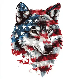 USA Animal Car Sticker – Patriotic American Flag Animal Decal for Cars, Trucks, SUVs, and Windows. Wolf and Ealge Auto Decoration. America Symbol Stickers – Freedom Military Style, 4th of July Decoration, Veteran Gift, Outdoor Weatherproof Car Accessory