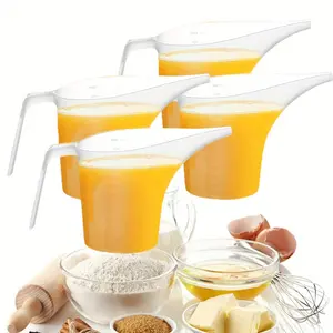 4 Pack Plastic Funnel Pitcher Set,1000ml Measuring Cup with Long Spout,Large Capacity Easy Pour Cup,Perfect for Bakeware Mold,Oils,Watering Plants,Christmas Party Gifts,Hand Tools Kits