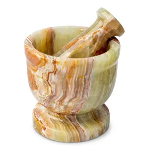 Onyx Mortar and Pestle Set 4 Inch — Green Stone Ritual Grinding Tool