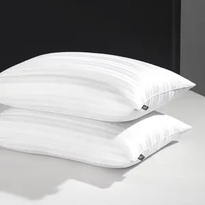 Downluxe Goose Down Pillows - Hotel Collection Feather Pillows Set of 2 for Back Stomach or Side Sleepers High Quality Filling Durable Memory Foam Soft Cover Oeko Tex Certified 20x26 inches