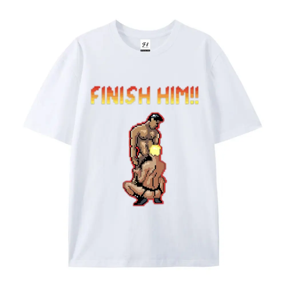 Finish Him Gayming T Shirt 8bit Gamer Gay LGBT T Shirt Hoodie Sweatshirt Baseball Pullover Men Women Unisex Baggy Boyfriend Shir