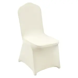 VEVOR Stretch Spandex Folding Chair Covers, Summervibes, Universal Fitted Chair Cover, Removable Washable Protective Slipcovers, for Wedding, Holiday, Banquet, Party, Celebration, Dining (100PCS Ivory White)