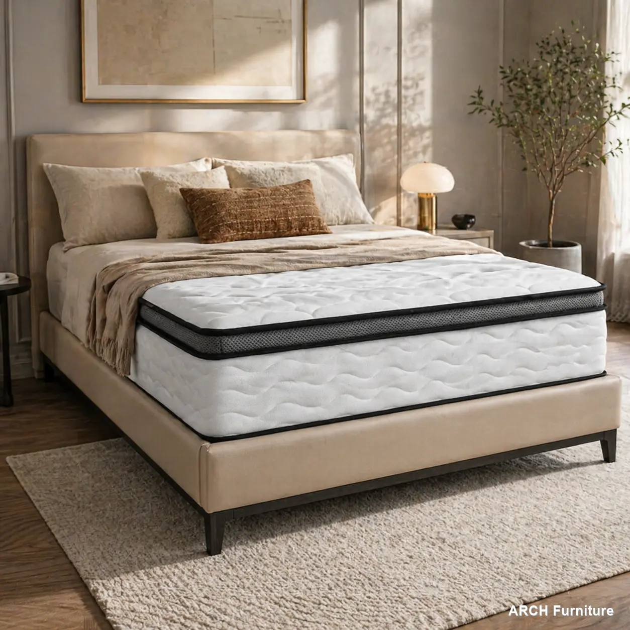 Queen Size Mattress - 10 in Hybrid Mattress in a Box with Individually Wrapped Pocket Coils Innerspring, Medium Firm Feel, Pressure Relief, Breathable Comfort, CertiPUR-US & OEKO-TEX Certified Memory Foam, Deep Pocket Design for Bedroom & Guest Room
