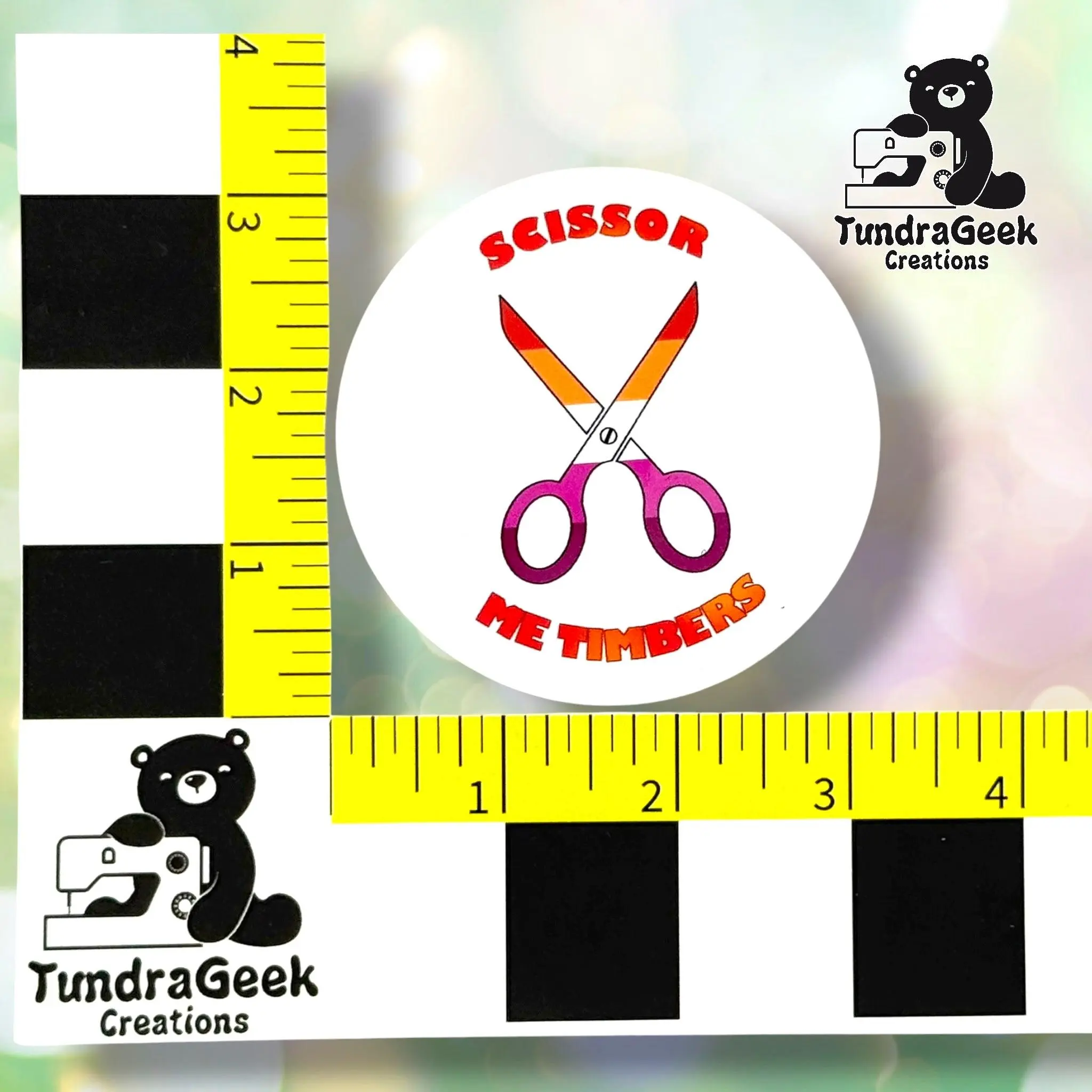 Scissor Me Timbers Sticker | Lesbian Pride Pun Decal | WLW Vinyl Sticker | Alaskan Made