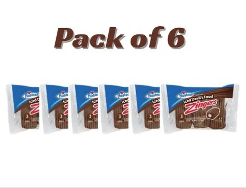 HOSTESS Devil’s Food ZINGERS – Pack of 6 (3 Count, 3.81 oz Each)