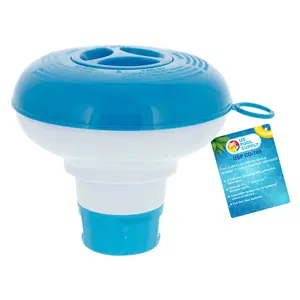 Pool & Spa Floating Chlorine & Bromine 1" Tablet Chemical Dispenser, 5" Diameter, Collapsible Floater