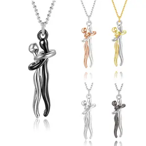 Multiple colors available Couple hug necklace bracelet 19.68in alloy unisex daily gift