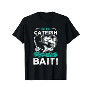 Funny Catfish Fishing T-Shirt – Men & Boys Cotton Tee graphic tee