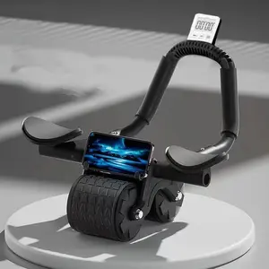 Elbow Support Automatic Rebound Abdominal Wheel Ab Roller for Abdominal Exercise Machine Dolly Core Strengthening Trainer Fitness Belly Training Ab Roller Home Workout Equipment