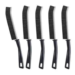 Mom's Ultimate Crevice Cleaner Pack 5 Multifunctional Hard Bristle Brushes for TileGrout Window Tracks Hidden Grime HomeTools Gadgets Heavy Duty Handle Cleaning