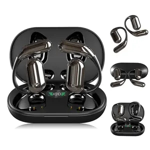 Smart Open Ear Bluetooth Wireless Earbuds,LED Display Charging Case,Call Noise Canceling Mic For Travel Business,Running Fitness and Learning Ergonomic Design Headphones Audio