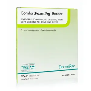 Comfortfoam Ag Silicone Foam Border Dressing, 6" X 6" [ 10 Pack ]