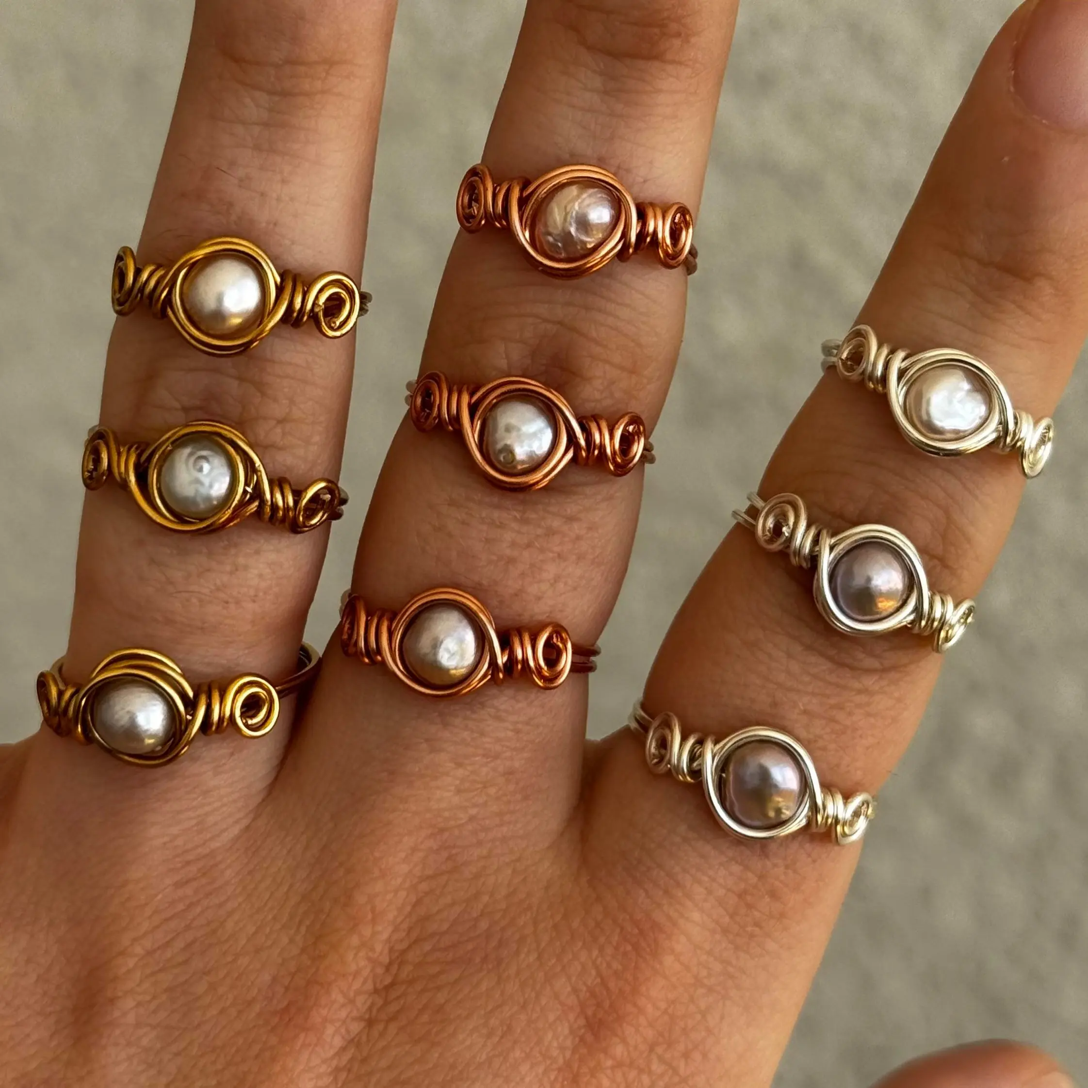 Wire Wrapped Gemstone Bead Ring