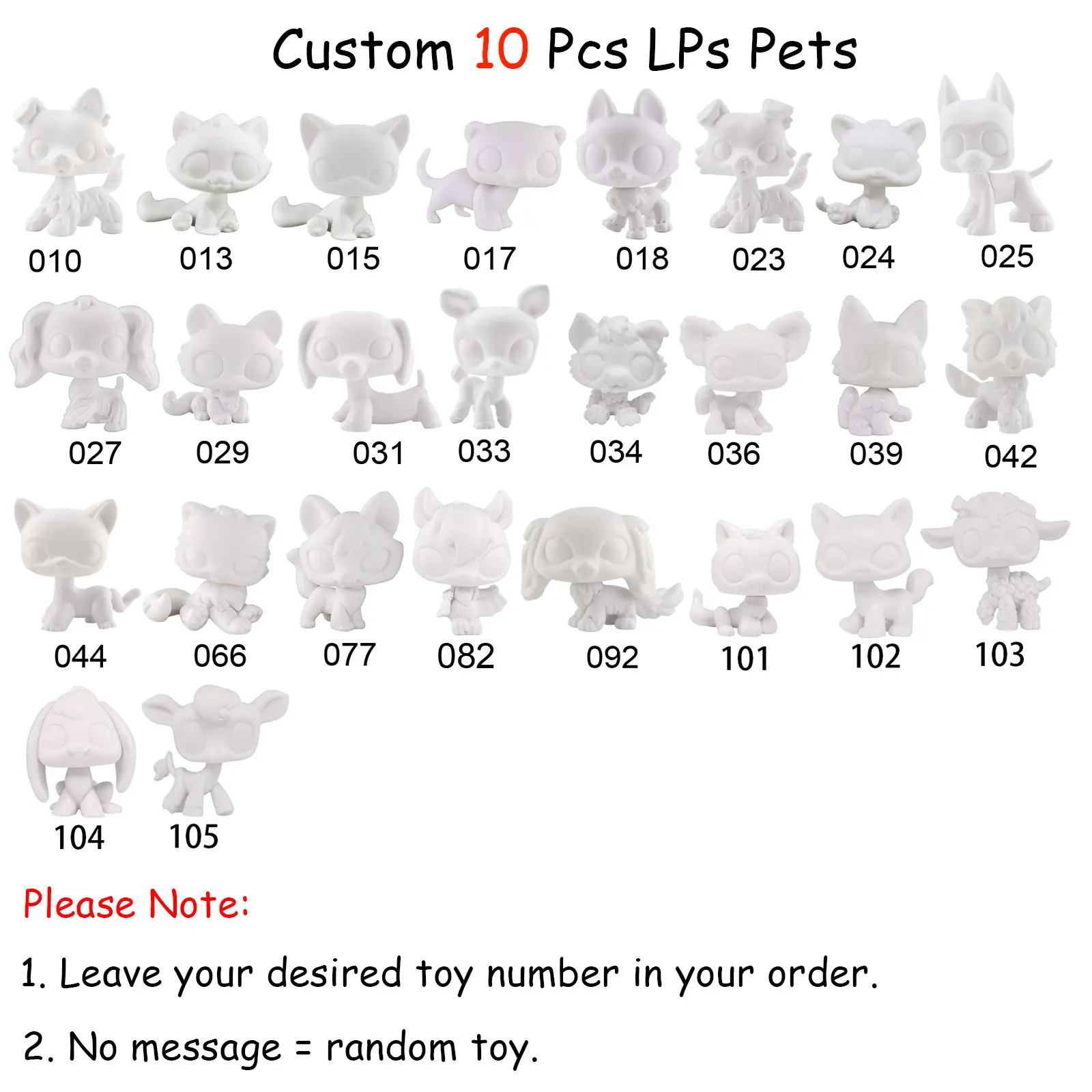 Custom White Base Blank Molds (5-10 Pcs) - Paintable DIY Molds with Assorted Dog & Cat Designs, Compatible with Mini Pet Toy Collectibles, Art & Craft Supplies, Artificial Carving Soap, Unisex