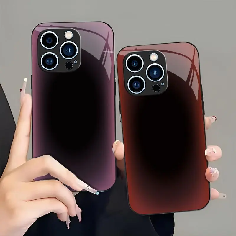 Luxury Aura Gradient Mirror Case Clean Aesthetic Glossy Phone Cover for iPhone 13 Pro-975