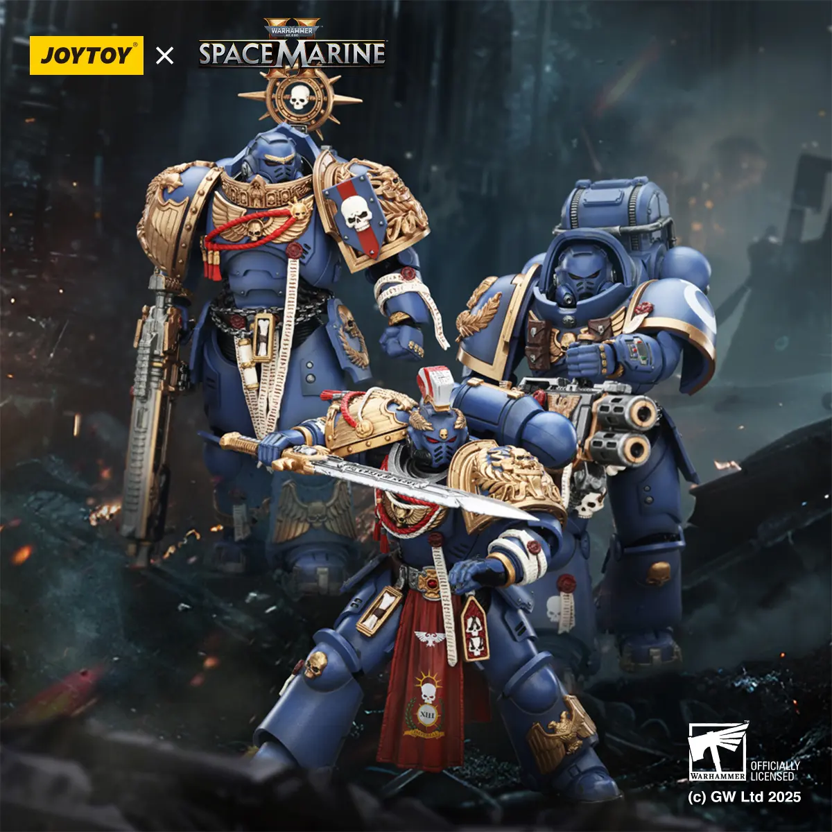 JOYTOY Warhammer 40k 1/18 Action Figures Ultramarines Heavy Relic Primus Armor with Heavy Relic Bolt Rifle