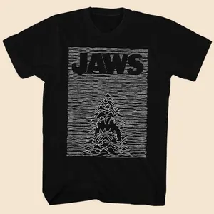 Jaws Jaw Division Black Adult T-Shirt – Classic Graphic Tee for Men & Women, Stylish Cotton Shirt, Retro Movie Apparel for Casual Wear