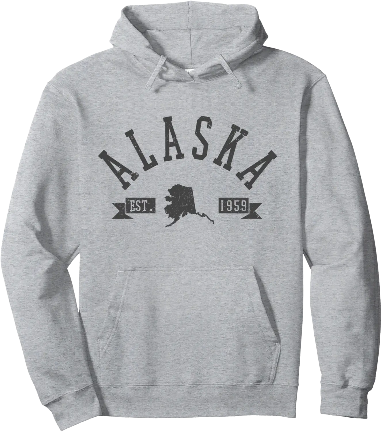 Alaska Est. 1959 The Last Frontier State Map Souvenir Gift Pullover Hoodie - Elizabethmc Shop 25B07VQ8H6QV