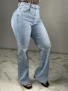 Dana's Rhinestone Light Wash Jeans Straight Fit