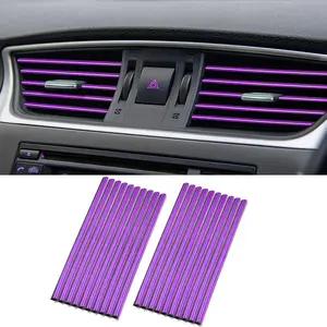 20 count Purple  Vent Outlet Trim Strip Chrome PVC  Air Conditioner Vent Outlet Decoration Decorating Strip Interior Accessories DIY