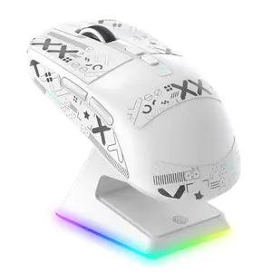 MAMBASNAKE×Attack Shark X6 49g Superlight Wireless Gaming Mouse with Magnetic RGB Charging Dock,BT/2.4GHz Wireless/Wired Mouse,PixArt PAW3395 Sensor, 26000DPI, Griptape, 200Hrs Battery for Win/Mac