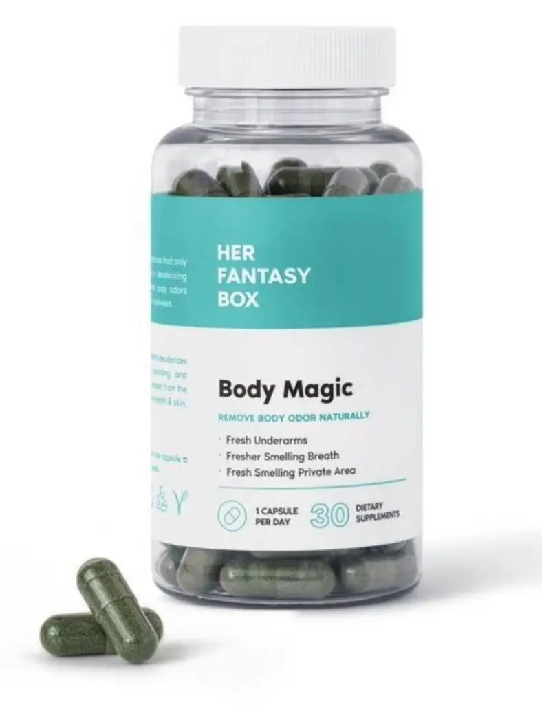 Body Magic Chlorophyll Capsules for Detox, Digestion, Gut Health, and Skin Support, Natural Energy Booster for Oily Skin - 30 Vegan Capsules