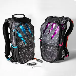 RaveRunner Dual Chamber Hydration Pack - Limited-Ed Claw Anti Theft Backpack With 3L Water Bladder for Hiking, Festivals - Ideal for Outdoors