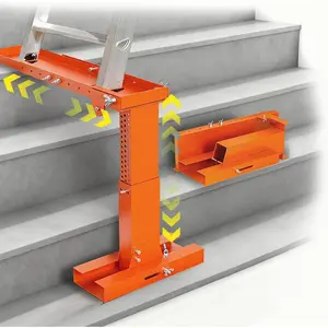 Foldable Ladder Leveler Pro+ - Adjustable 11-18" H & 17-31.5" L Platform for Stairs, 500LB Capacity, Fits <30" Foot Spacing-Orange