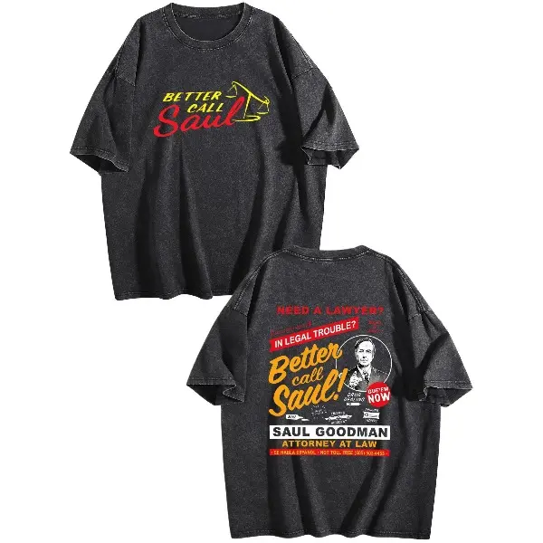 Heisenberg Breaking Bad Vintage Washed T Shirt Better Call Saul Graphic Print T-shirts Men's Pure Cotton Short Sleeves Tee Shirt