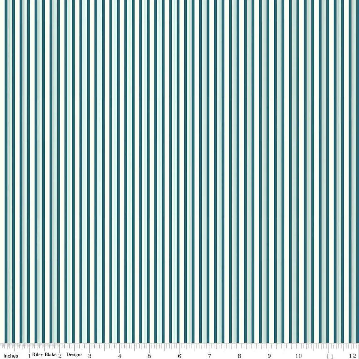 Fabric Riley Blake Oxford Blue Stripes Melody by the Quarter Yard C15146-OXFORD