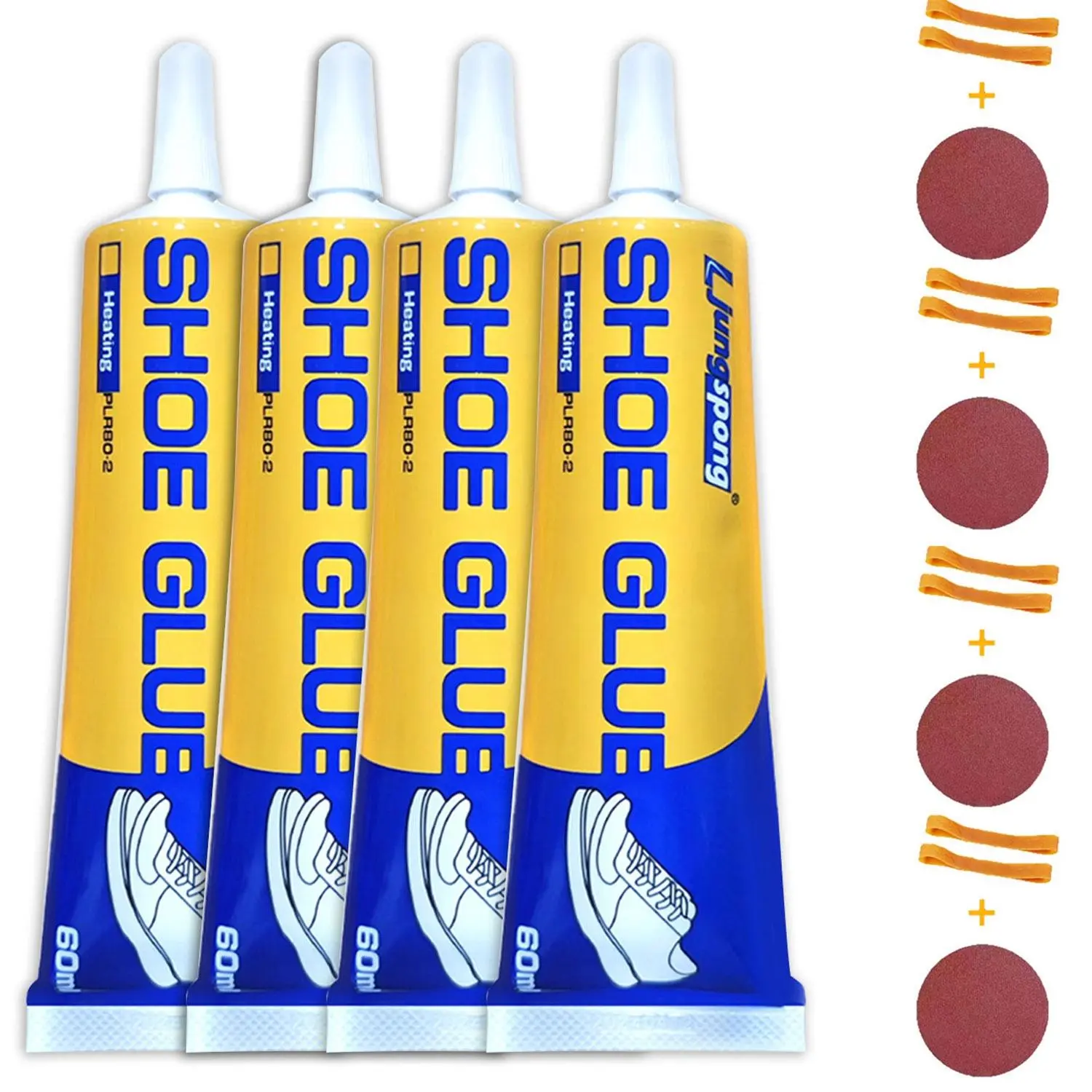 4PCS 60ml Professional Strong Adhesive Fast-Setting Shoe Repair Glue, Waterproof Footwear Fix for Athletic Shoes, Sneakers, Leather Boots, Sandals, Rapid Repair Solutions
