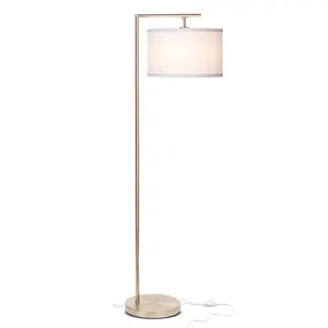 Brightech Montage Modern LED Floor Lamp with Hanging Lamp Shade - Tall Industrial Downlight Lamp for Living Room, Family Room, Office or Bedroom, Energy Saving and Long Lasting