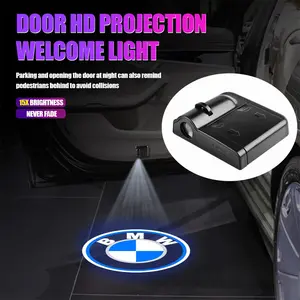 1/2Pcs LED HD Projector Lamp Car Door Wireless Welcome Light For BMW 1 2 3 4 5 6 7 Series E46 E85 E60 F10 E39 E30 E36 E53 E87 E90 E70 X1 X3 X5 X7 M3 M4 M5 M6 M Performance F20 F10 F15 F30 G30 G32 G01 G02 G05 G06 G07 G26 G23 G22 G08 G16