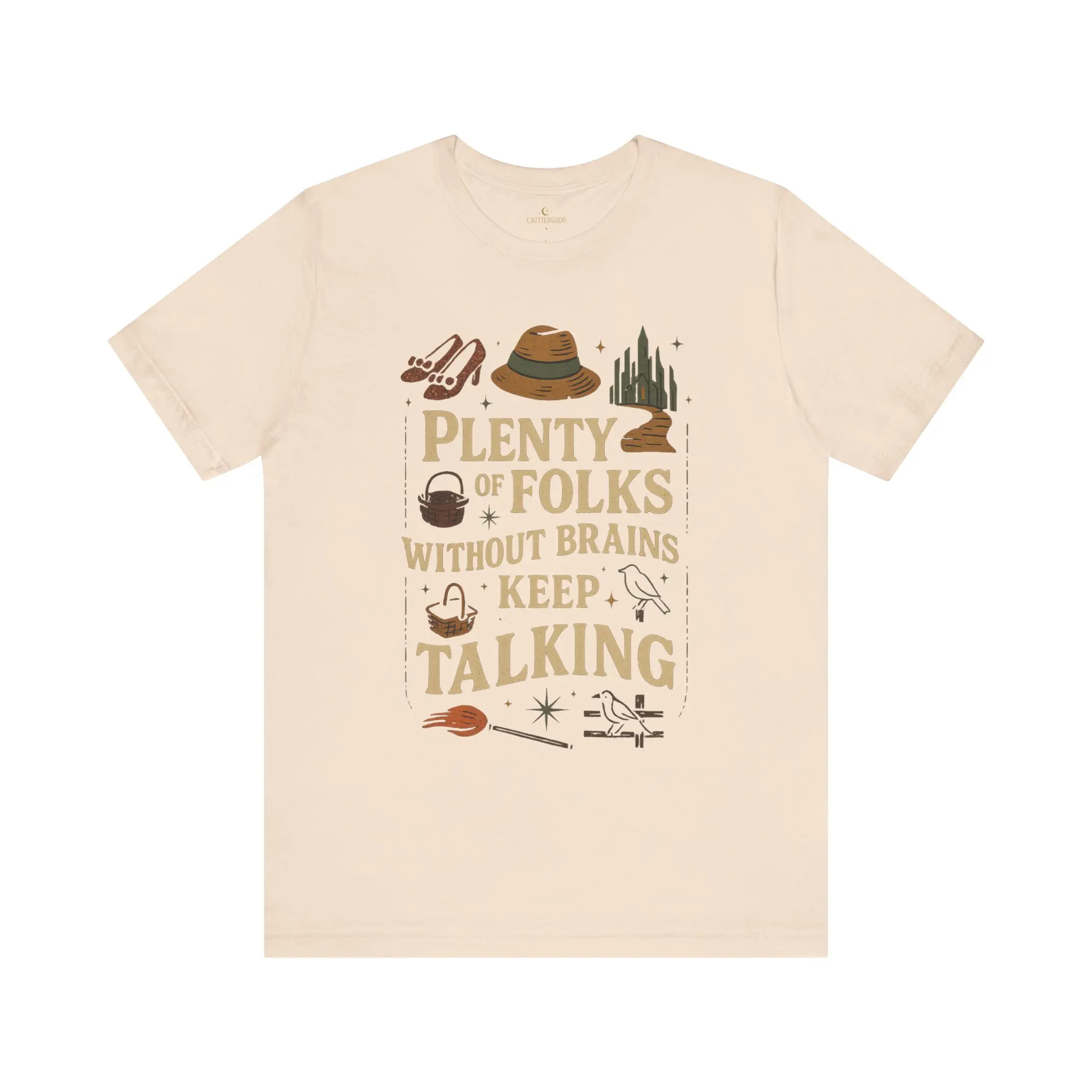 "Plenty of Folks Without Brains Keep Talking" Make A Difference - Graphic Tee Casual Classic
