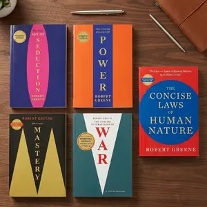 Robert Greene 5-Book Set (CONCISE EDITIONS) – Exact Copy Set | 48 Laws of Power, Art of Seduction, Mastery & More (Smaller Version)