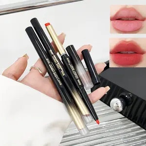 Double-Ended Lipstick Lip Liner Pencil, Matte Finish, Smooth Texture, Natural Color, Precise Lip Shape, Easy for Beginners