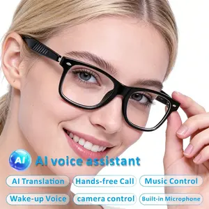 Senbono Wearable AI Smart Glasses with Bluetooth-compatible Compatible Headphones, Durable Electronic Audio Eyewear for Music and Calls, Creative Sports Earbuds