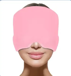 Migraine Relief Tension Hat with Reusable Ice Gel Pack for Puffy Eyes Stress Relief One Size Fits All Pink Unisex Headache Cap