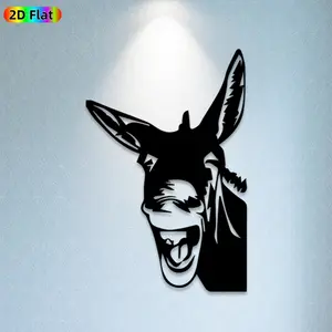 1pc Donkey Head Metal Wall Art, Cheerful Donkey Statue Mural, Ideal Gift for New Year, Easter, Animal Decor Enthusiasts, Rust-Resistant Metal Wall Decor Wall Sculptures, Perfect for Living Room Wall & Garden Fence, Unique Farmhouse Style Ornament